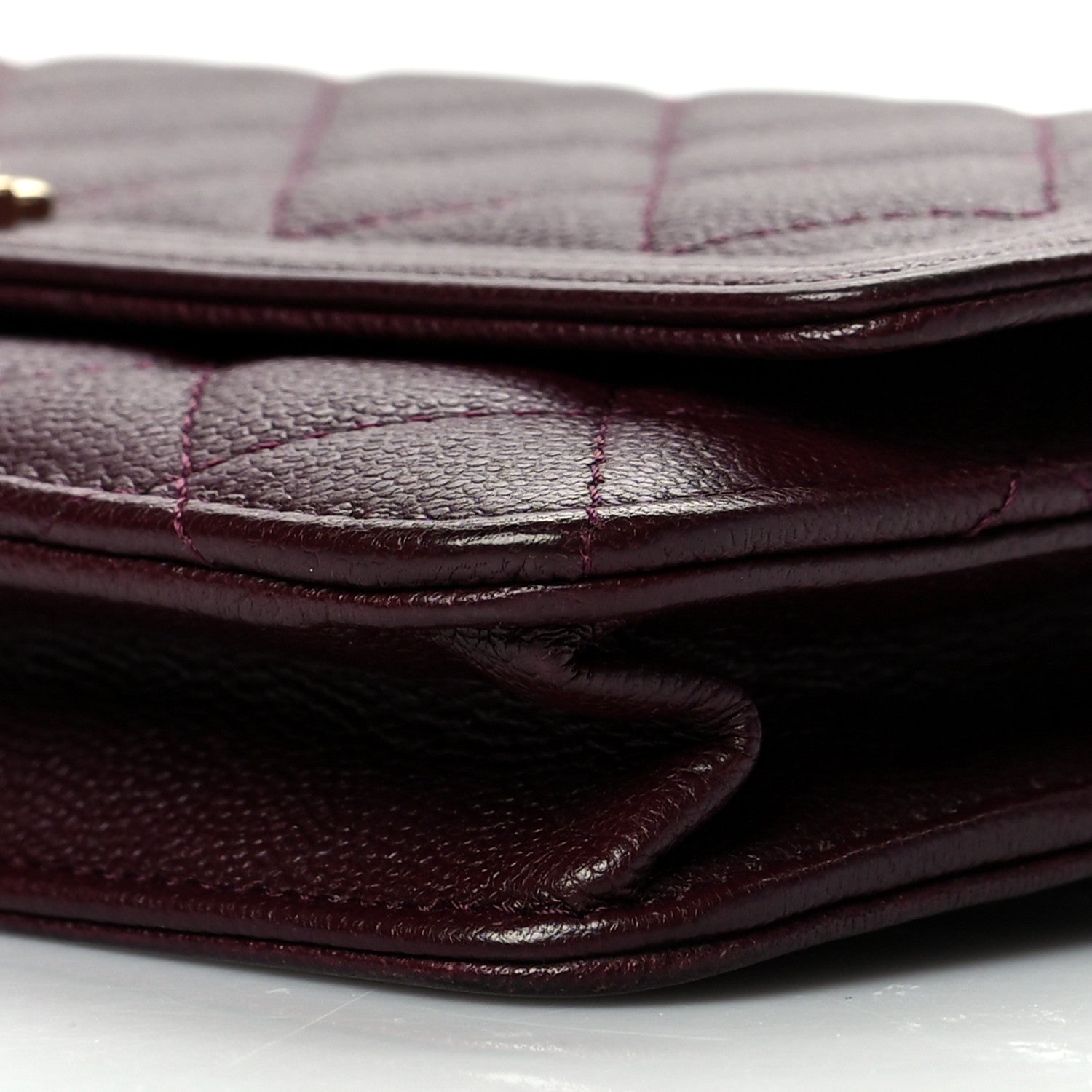 Chanel Caviar Quilted Boy Wallet On Chain WOC Dark Purple 9 of 9