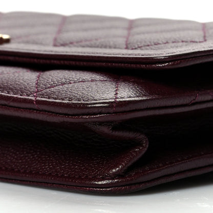 Chanel Caviar Quilted Boy Wallet On Chain WOC Dark Purple 9 of 9