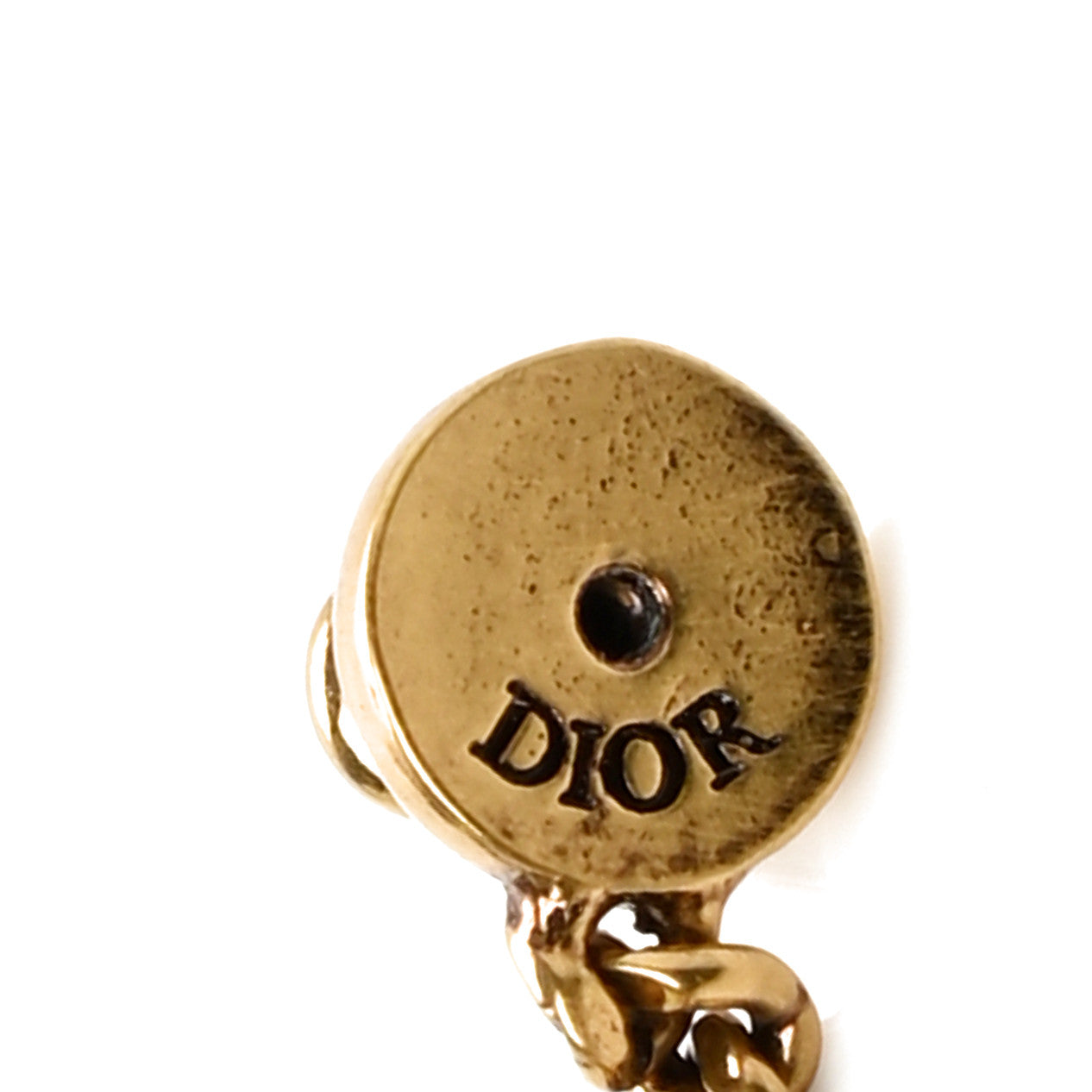 Crystal Metal Logo Dio(r)evolution Earring Aged Gold