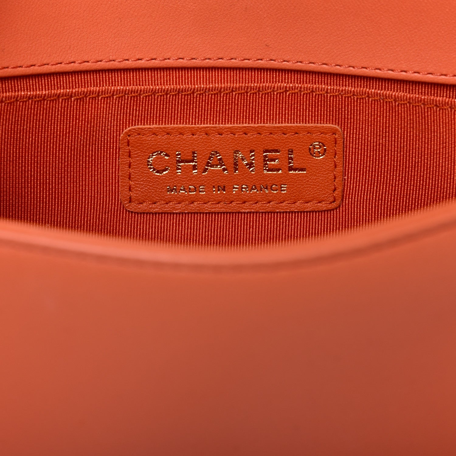 Chanel Lambskin Quilted Small Boy Flap Orange 8 of 10