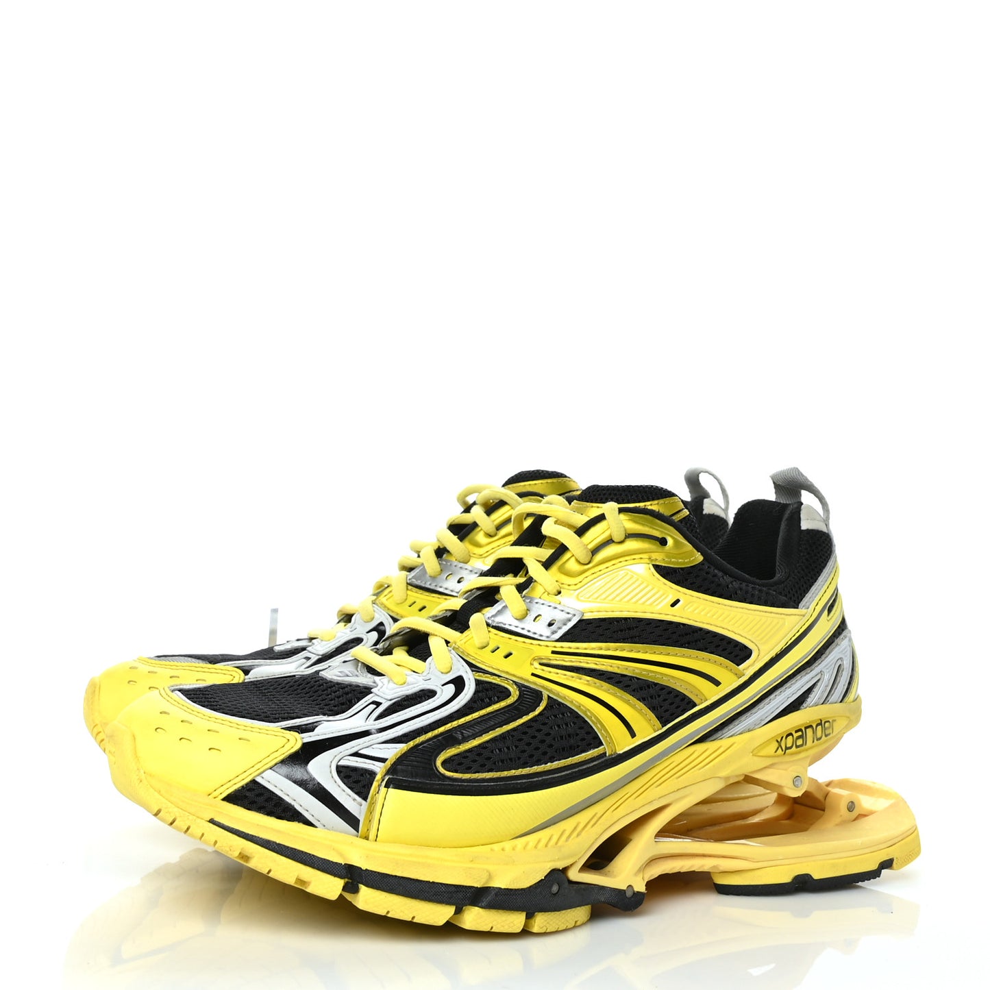 Mesh Rubber Mens X-Pander Sneakers 44 Yellow Grey Black