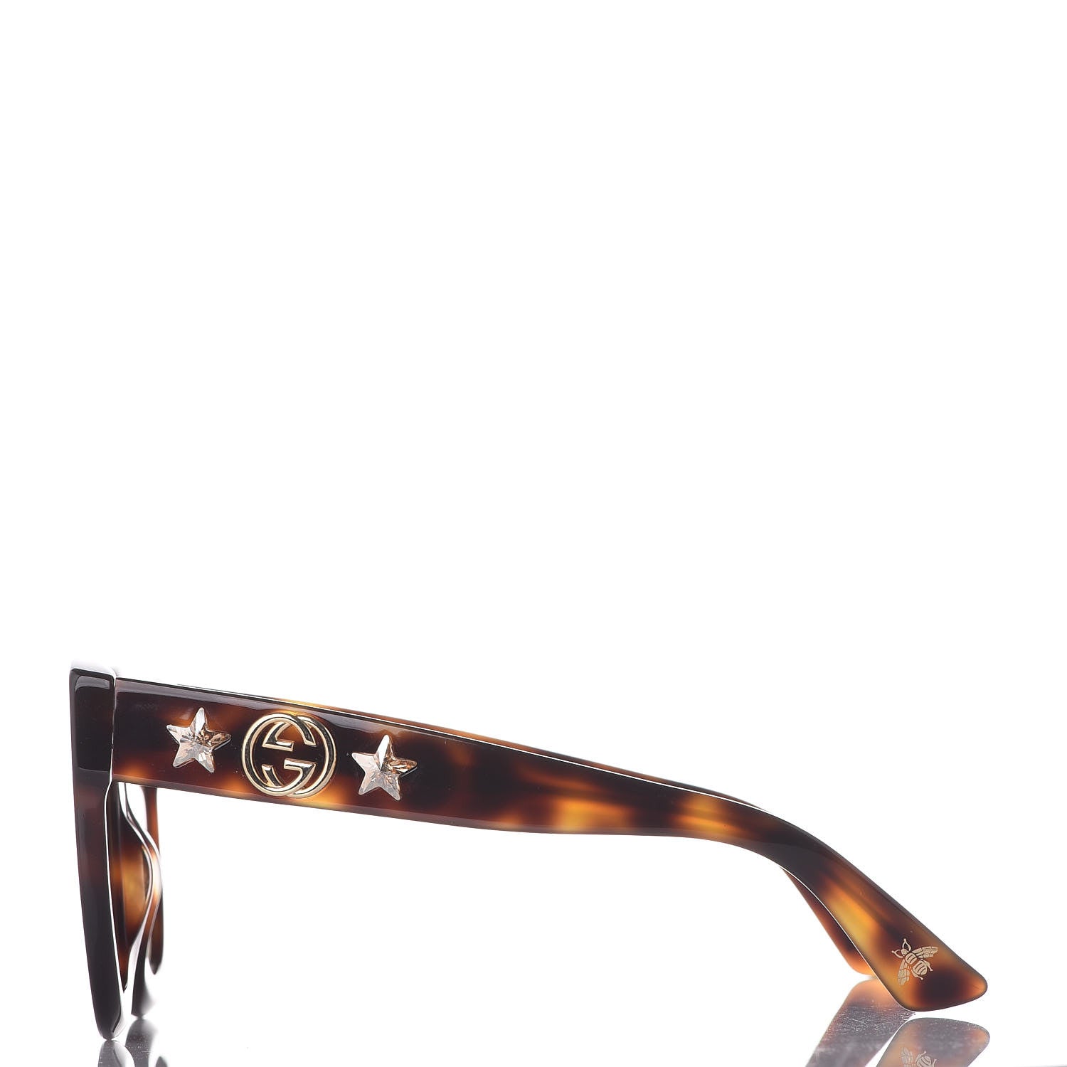 Gucci Round Frame Star Sunglasses GG0208S Tortoise 2 of 11