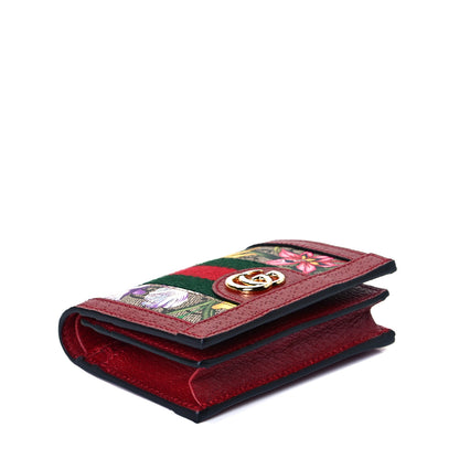 Gucci GG Supreme Monogram Flora Web Ophidia Card Case Red 4 of 8