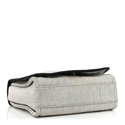 Chanel Woven Straw Raffia Small Deauville Messenger Grey 4 of 13