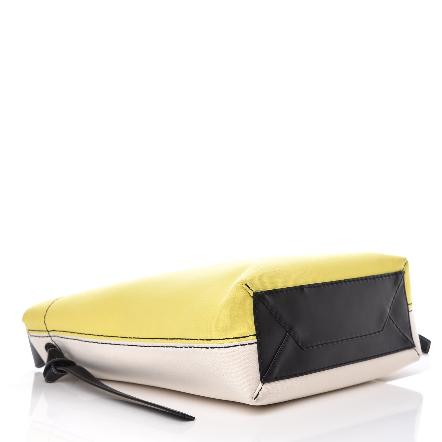 Celine Canvas Small Twisted Cabas Yellow Natural 4 of 12