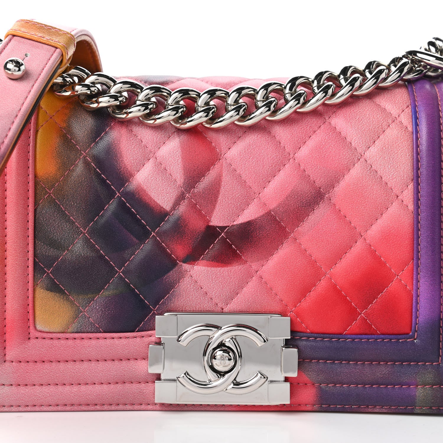 Chanel Lambskin Quilted Small Flower Power Boy Flap Multicolor 10 of 10