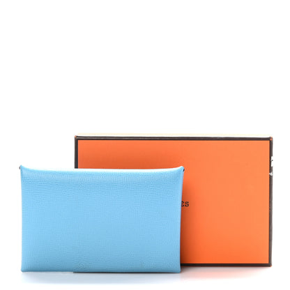 Hermes Epsom Calvi Card Case Celeste 10 of 10
