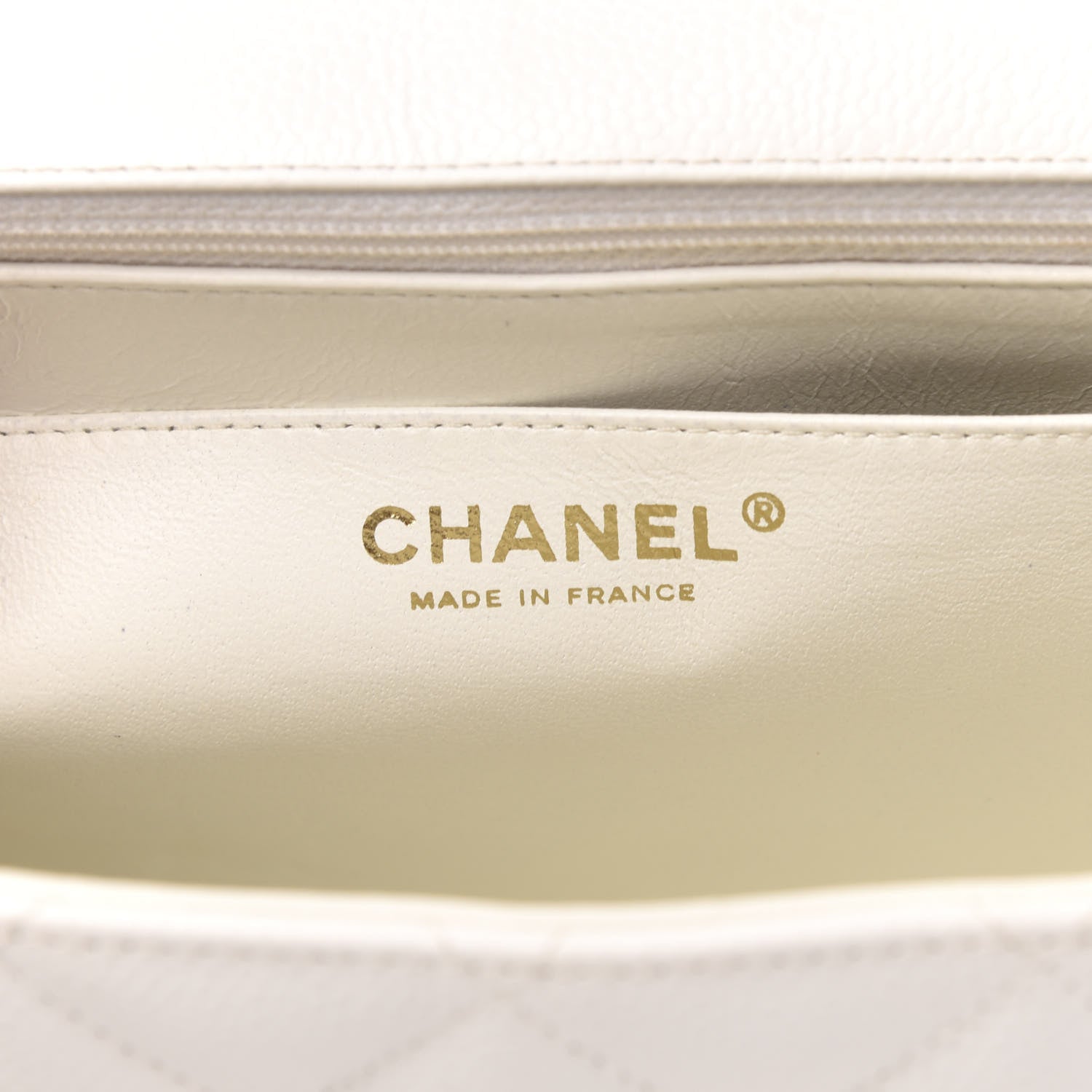 Chanel Caviar Quilted Jumbo Single Flap White 6 of 10