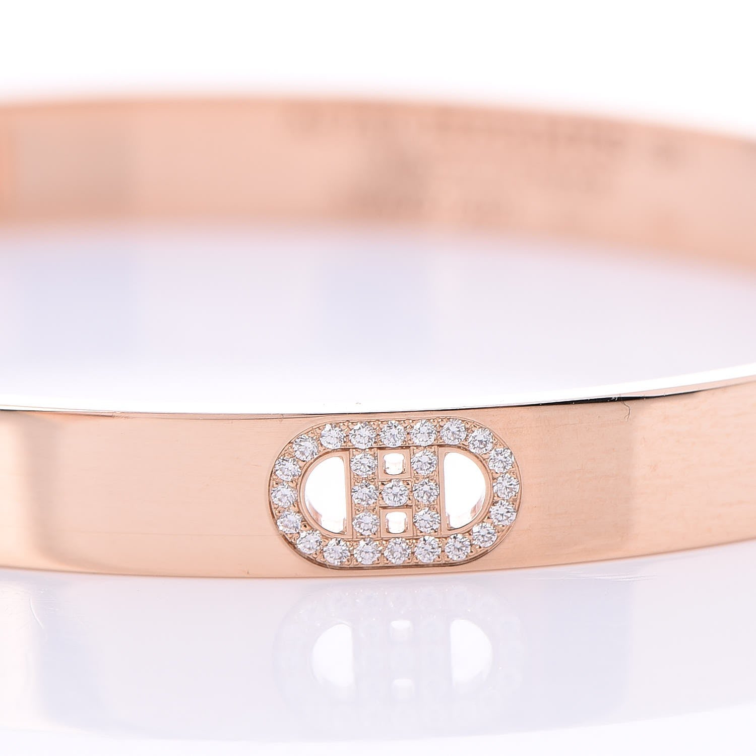 Hermes 18K Rose Gold Diamond PM H D'Ancre Bracelet SH 5 of 6