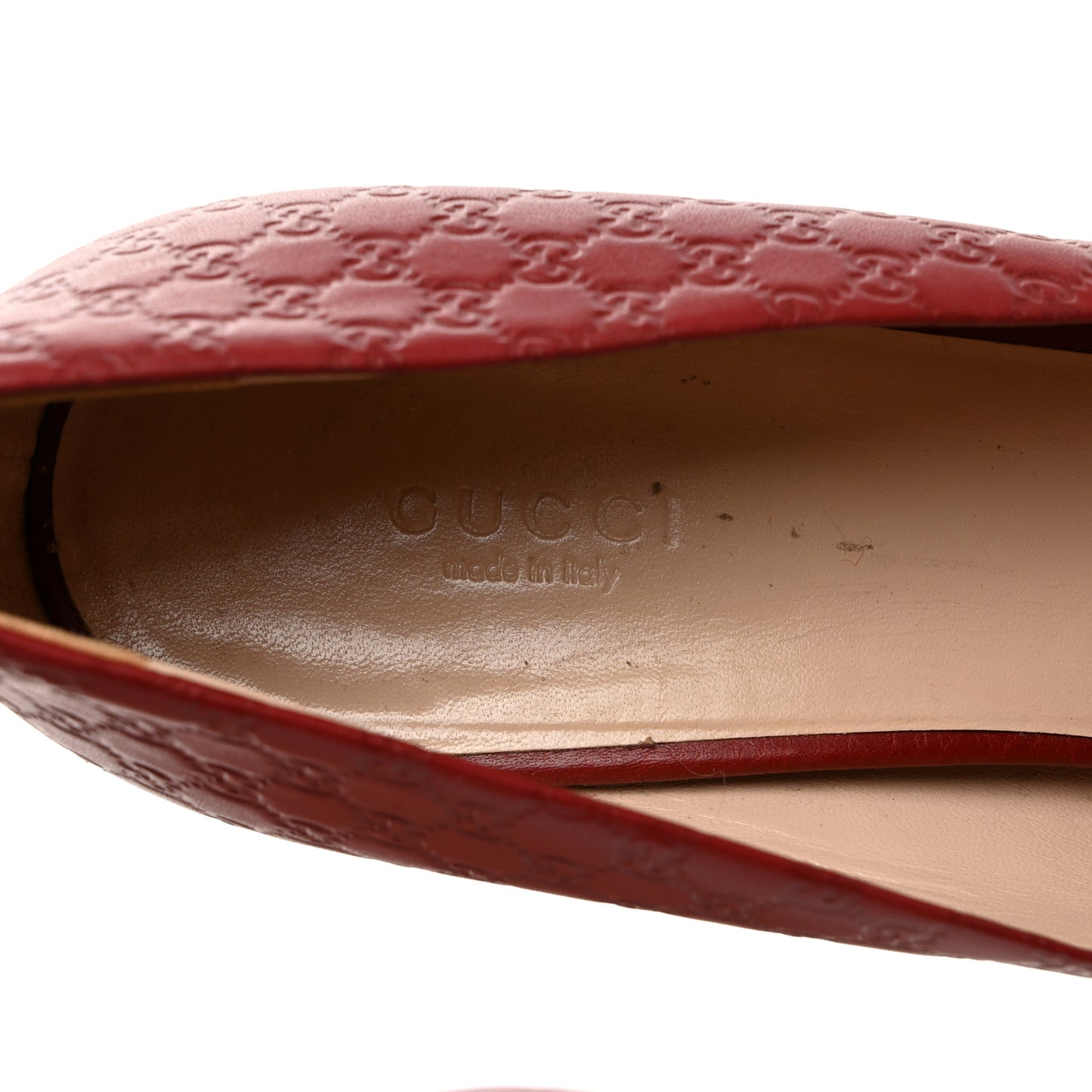 Soft Guccissima GG Peep Toe Heels 41 Red