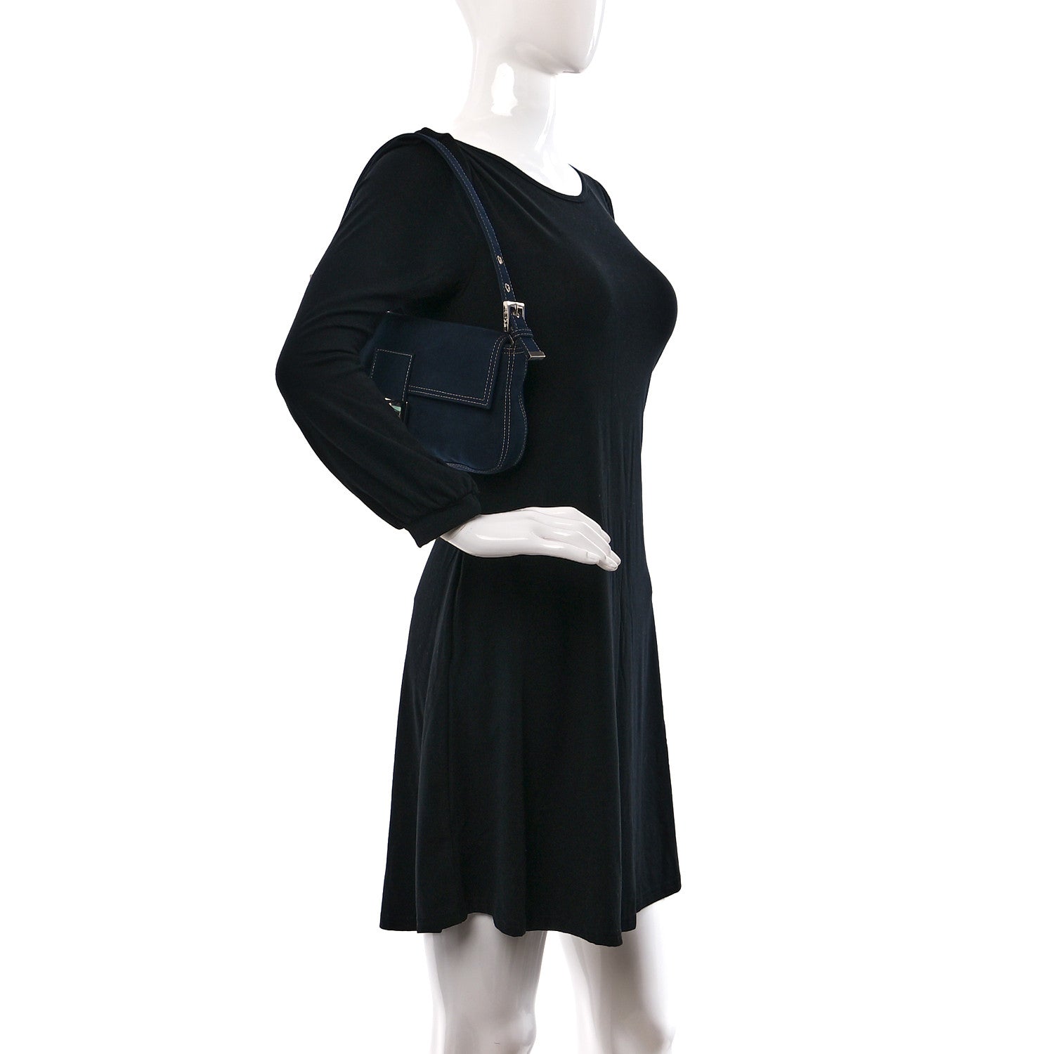 Fendi Denim Baguette Blue 2 of 8