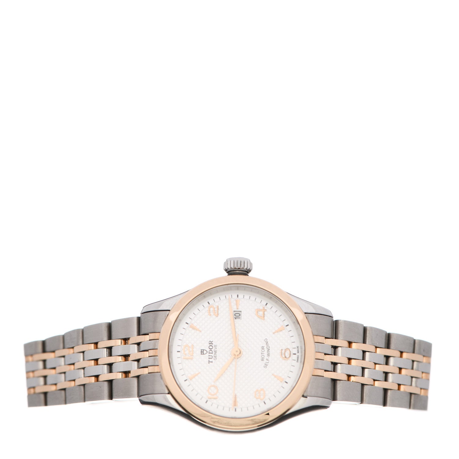 TUDOR Stainless Steel 18K Rose Gold 28mm 1926 Automatic Watch White 91351 2 of 5