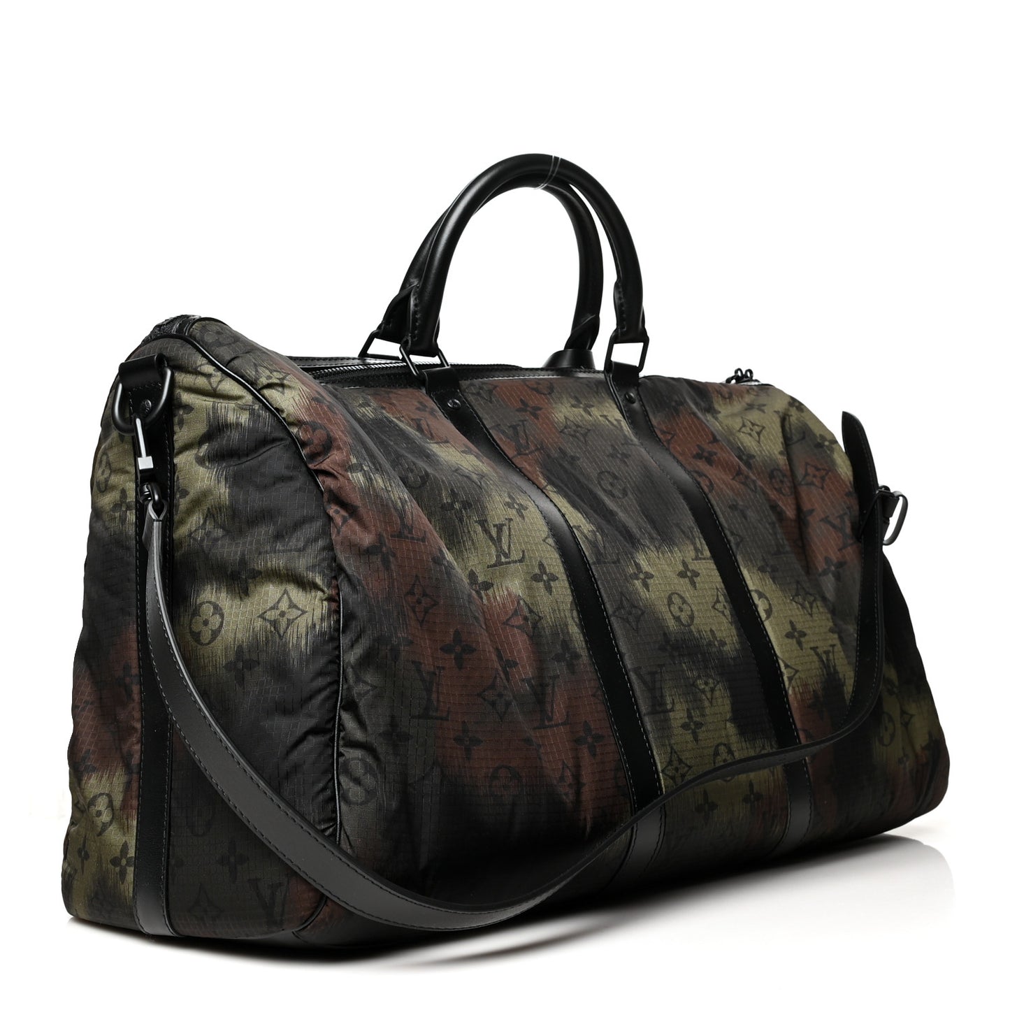 Nylon Monogram Camouflage Keepall Bandouliere 50 Kaki