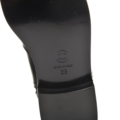Chanel Calfskin Embroidered Western Boots 35 Black 6 of 8