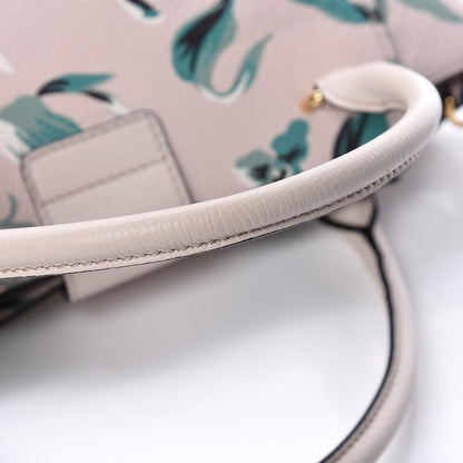 Burberry Soft Grain Calfskin Floral Print Medium Buckle Tote Natural Emerald Green 9 of 11