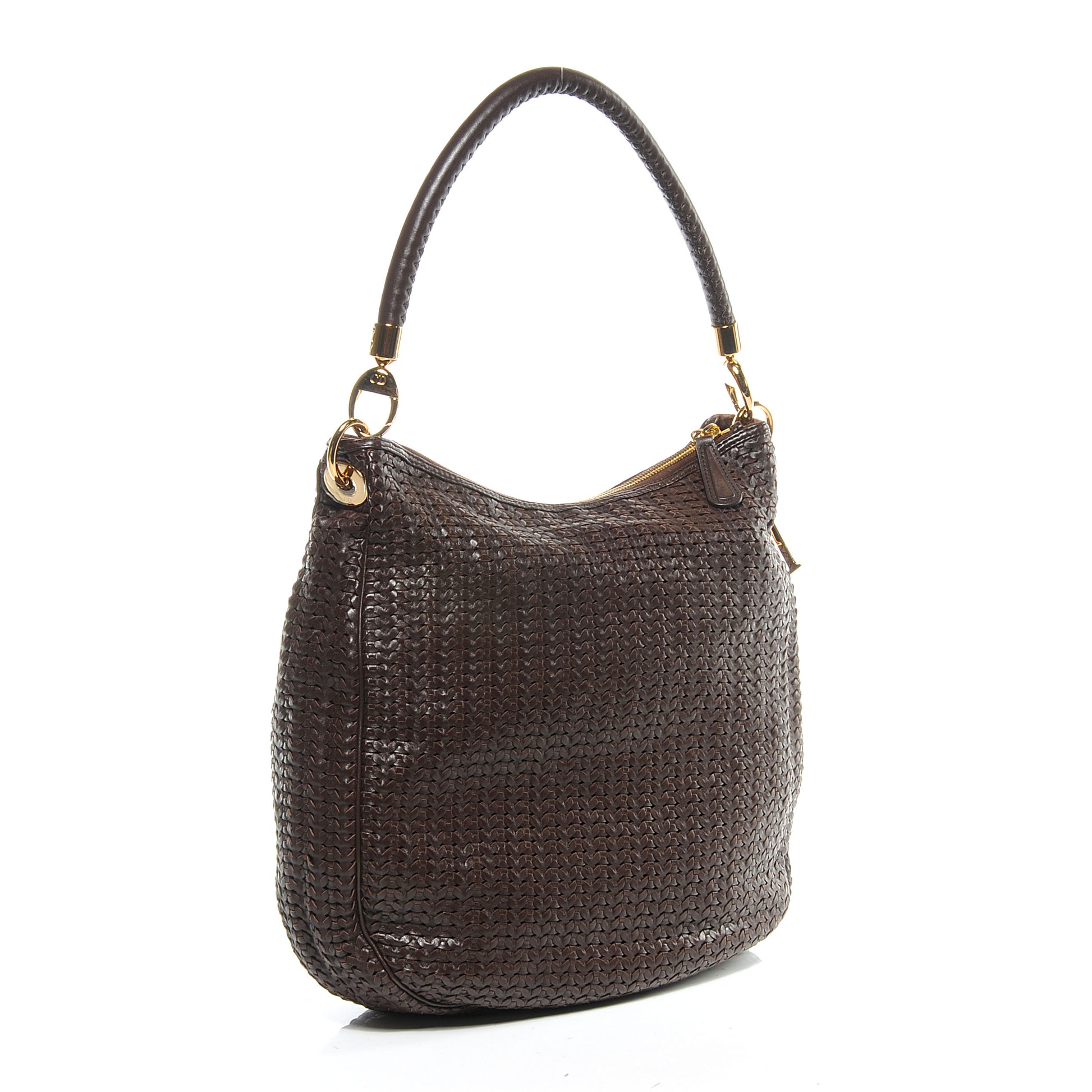 Christian Dior Lambskin Woven Hobo Brown 3 of 7
