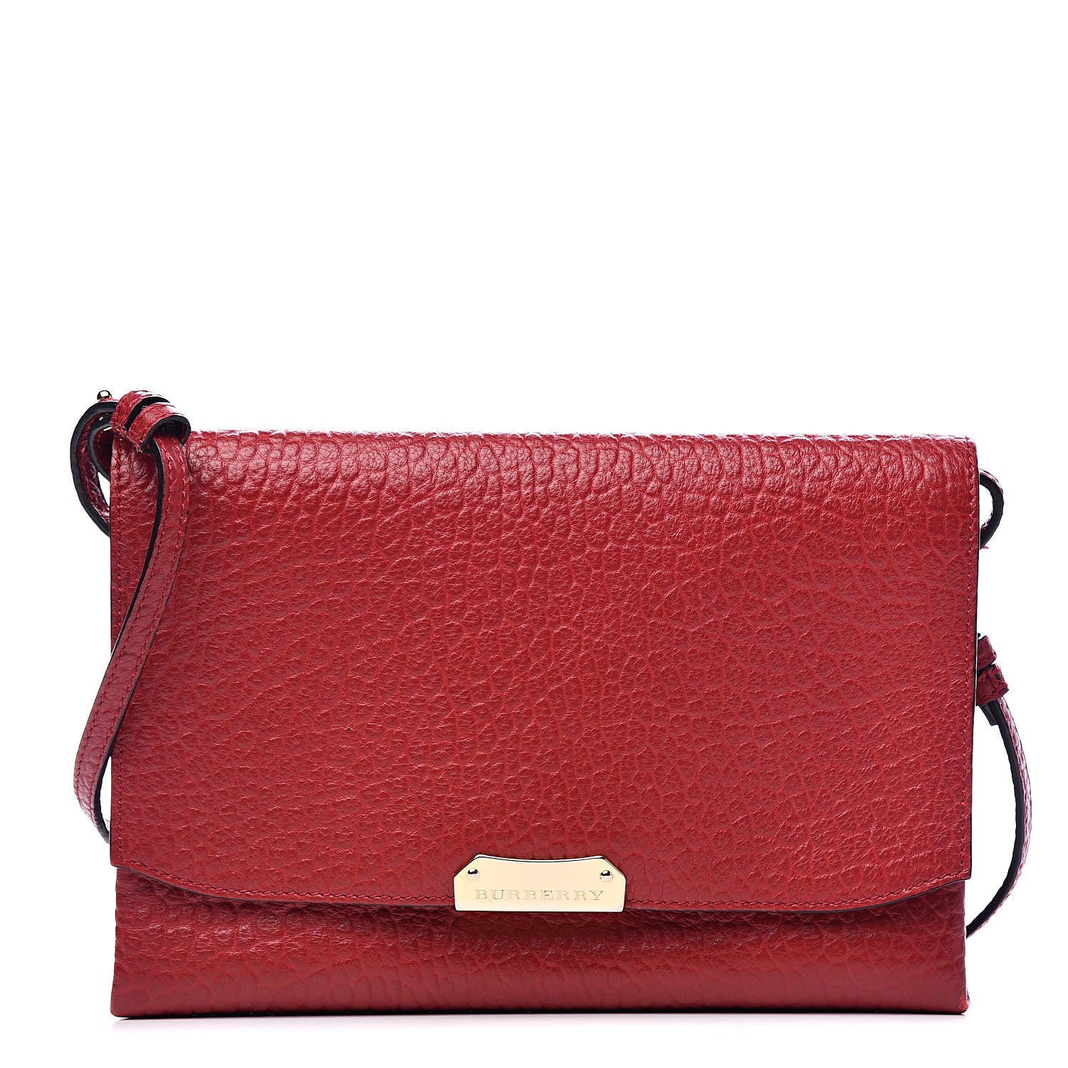 Burberry Signature Grain Vintage Finish Langley Crossbody Red 1 of 9