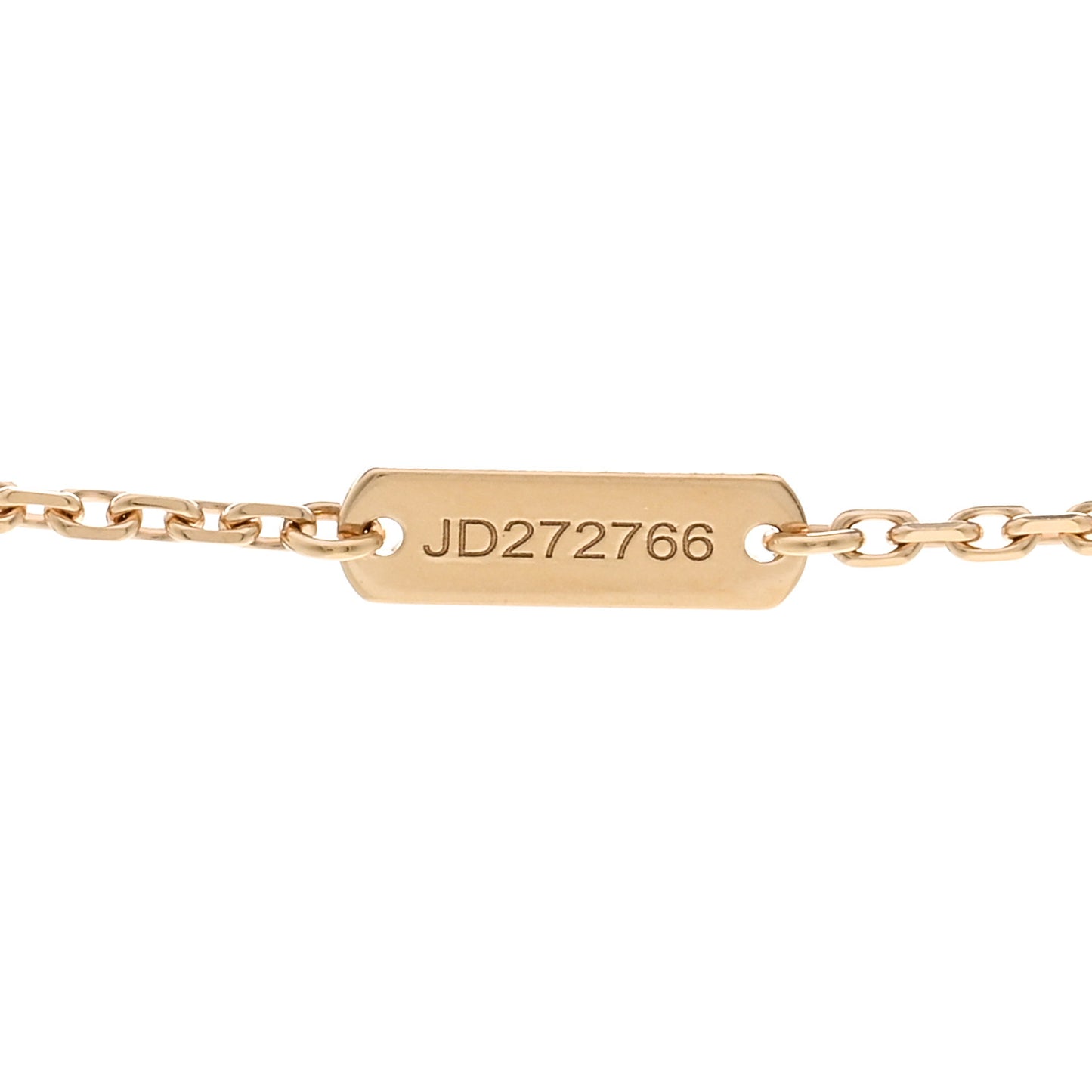 18K Yellow Gold Guilloche Vintage Alhambra Pendant Necklace