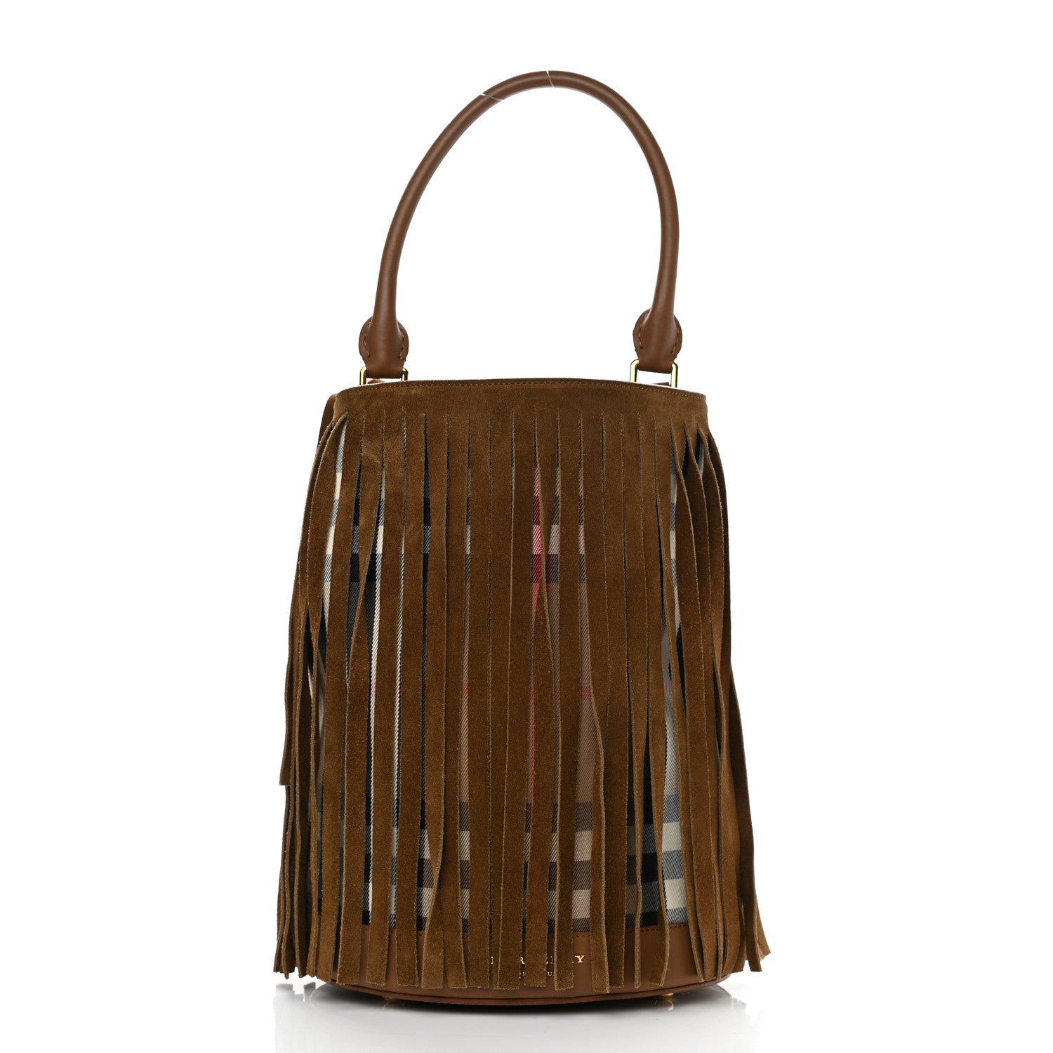 Burberry Prorsum Suede Fringe Bucket Bag Brown 3 of 11