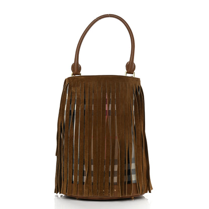 Burberry Prorsum Suede Fringe Bucket Bag Brown 3 of 11