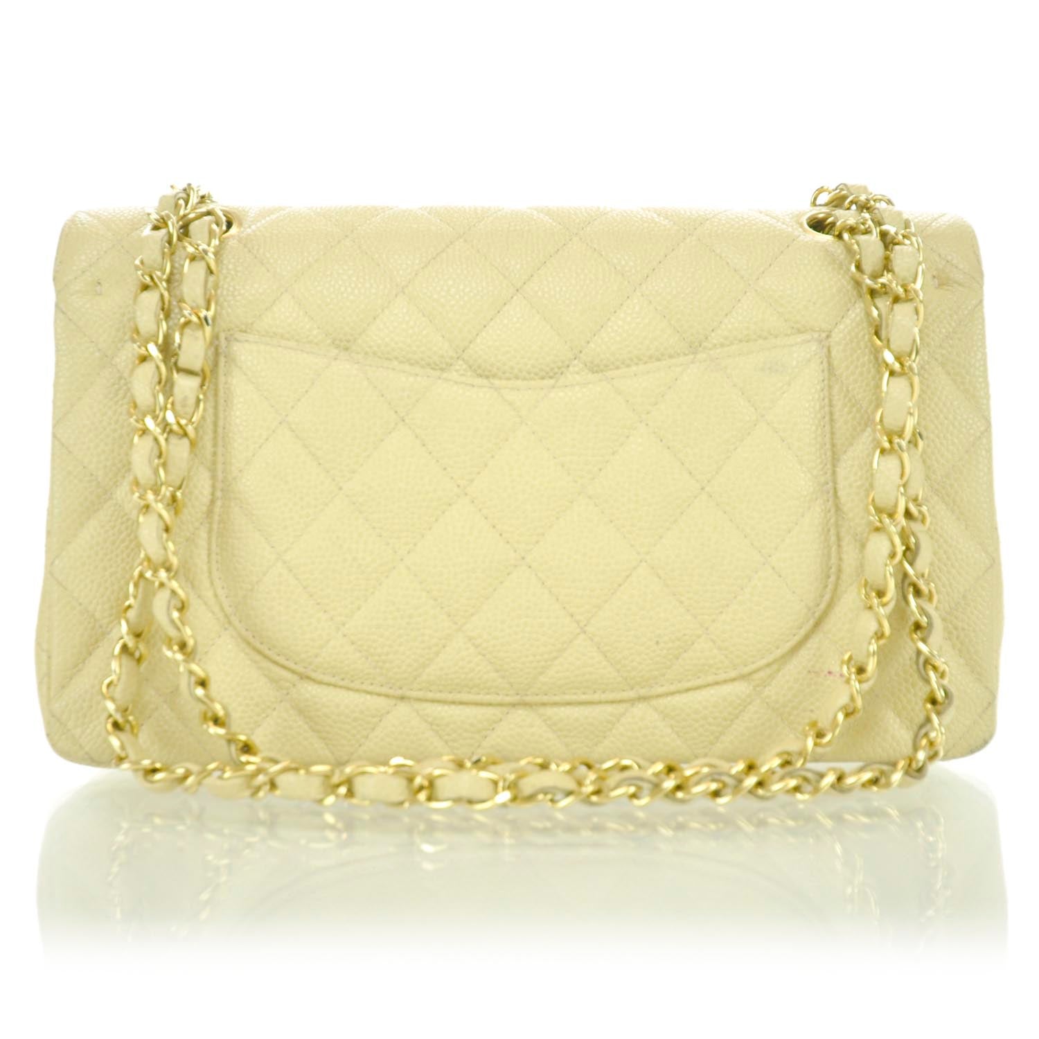 Chanel Caviar Quilted Medium Double Flap Beige 3 of 12