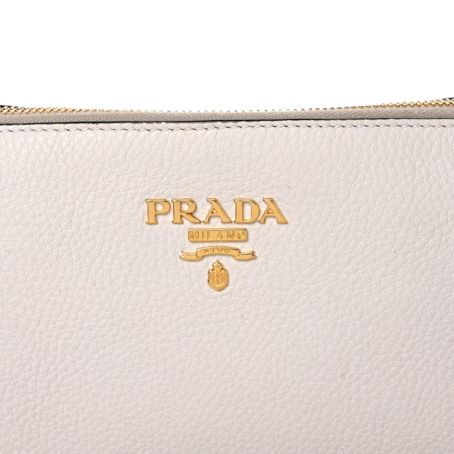 Vitello Daino Cosmetic Pouch White