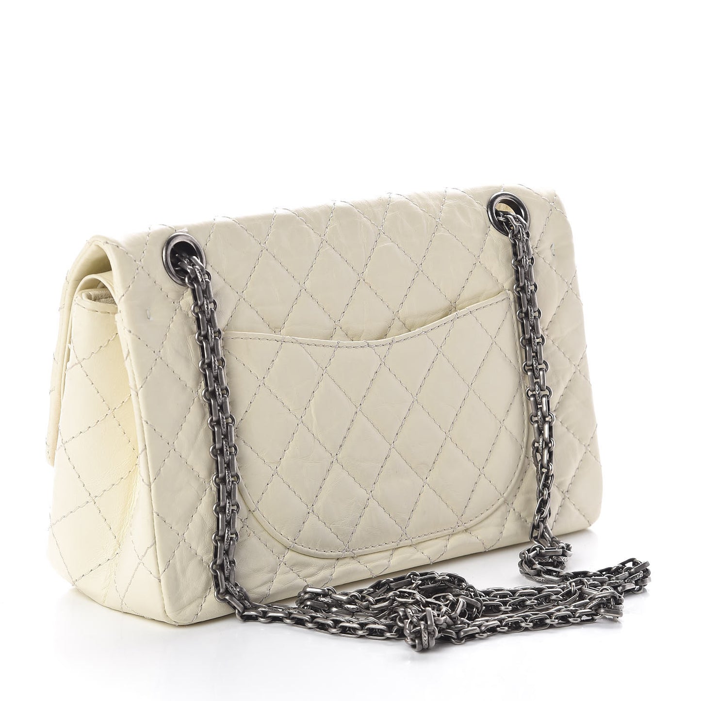 Aged Calfskin Quilted 2.55 Reissue 225 Flap White