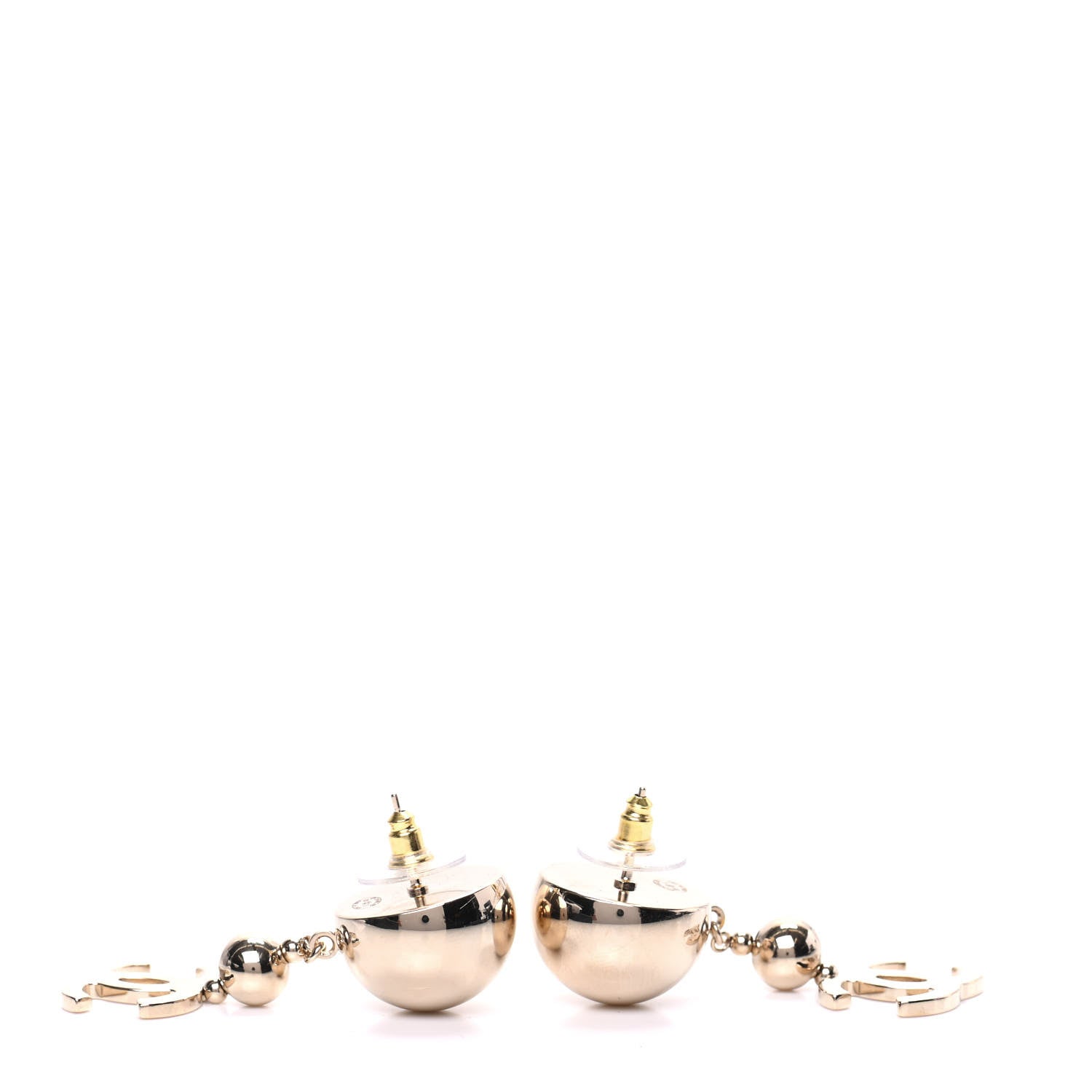Chanel Metal CC Drop Earrings Gold 3 of 5