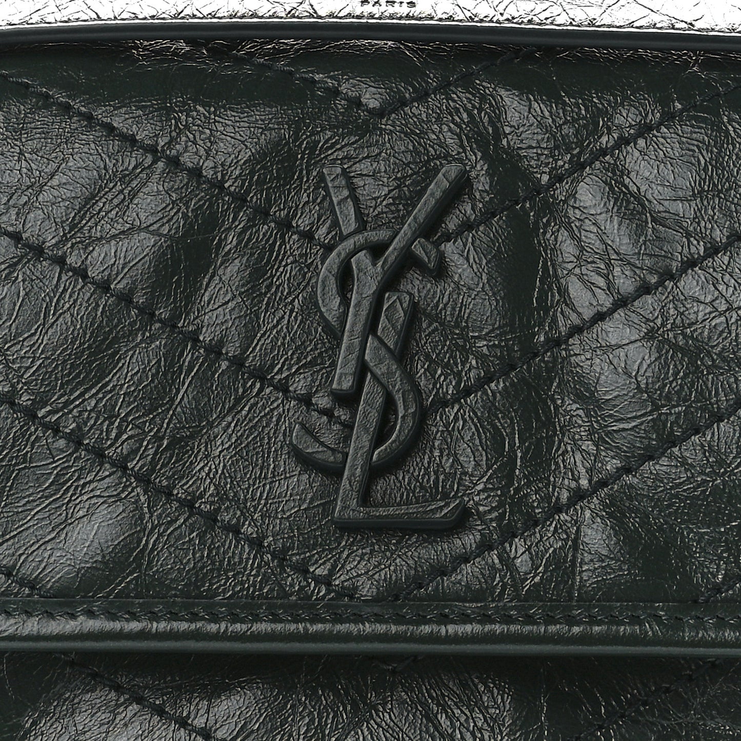 Crinkled Calfskin Matelasse Monogram Baby Niki Chain Satchel