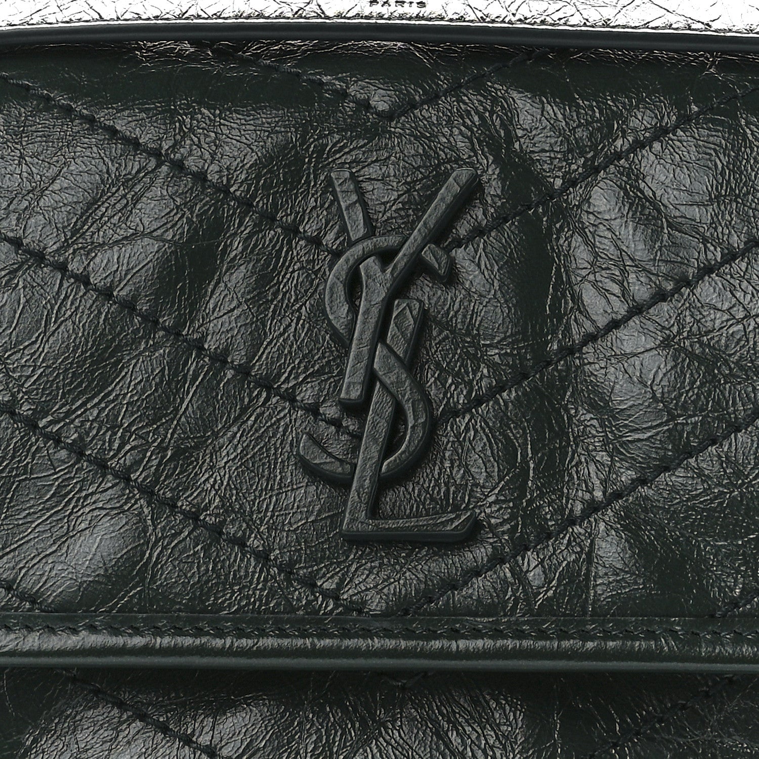 Saint Laurent Crinkled Calfskin Matelasse Monogram Baby Niki Chain Satchel 9 of 12