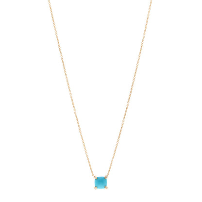 David Yurman 18K Yellow Gold Diamond Turquoise 7mm Petite Chatelaine Pendant Necklace 2 of 4