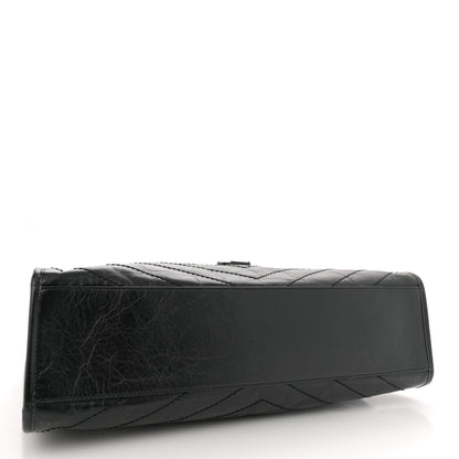 Saint Laurent Crinkled Calfskin Matelasse Monogram Large Niki Shopper Tote Black 4 of 15