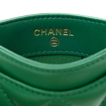 Chanel Lambskin Quilted Card Holder Green 6 of 9