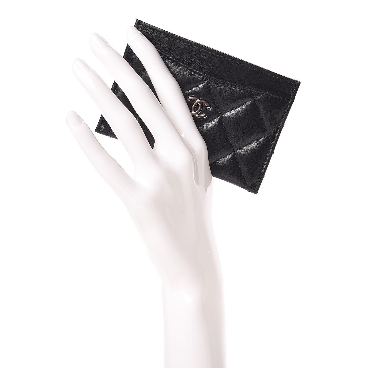 Chanel Lambskin Quilted Card Holder Black 2 of 9