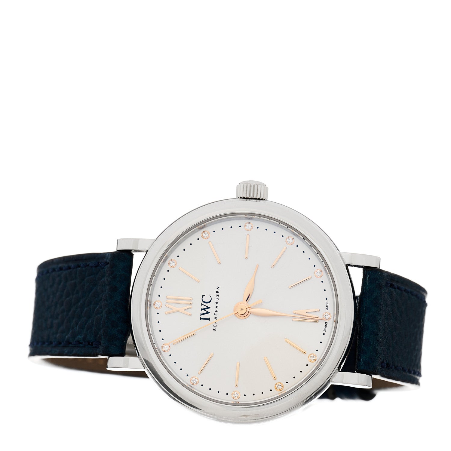 IWC Stainless Steel Calfskin Diamond 34mm Portofino Automatic Watch IW357411 2 of 5