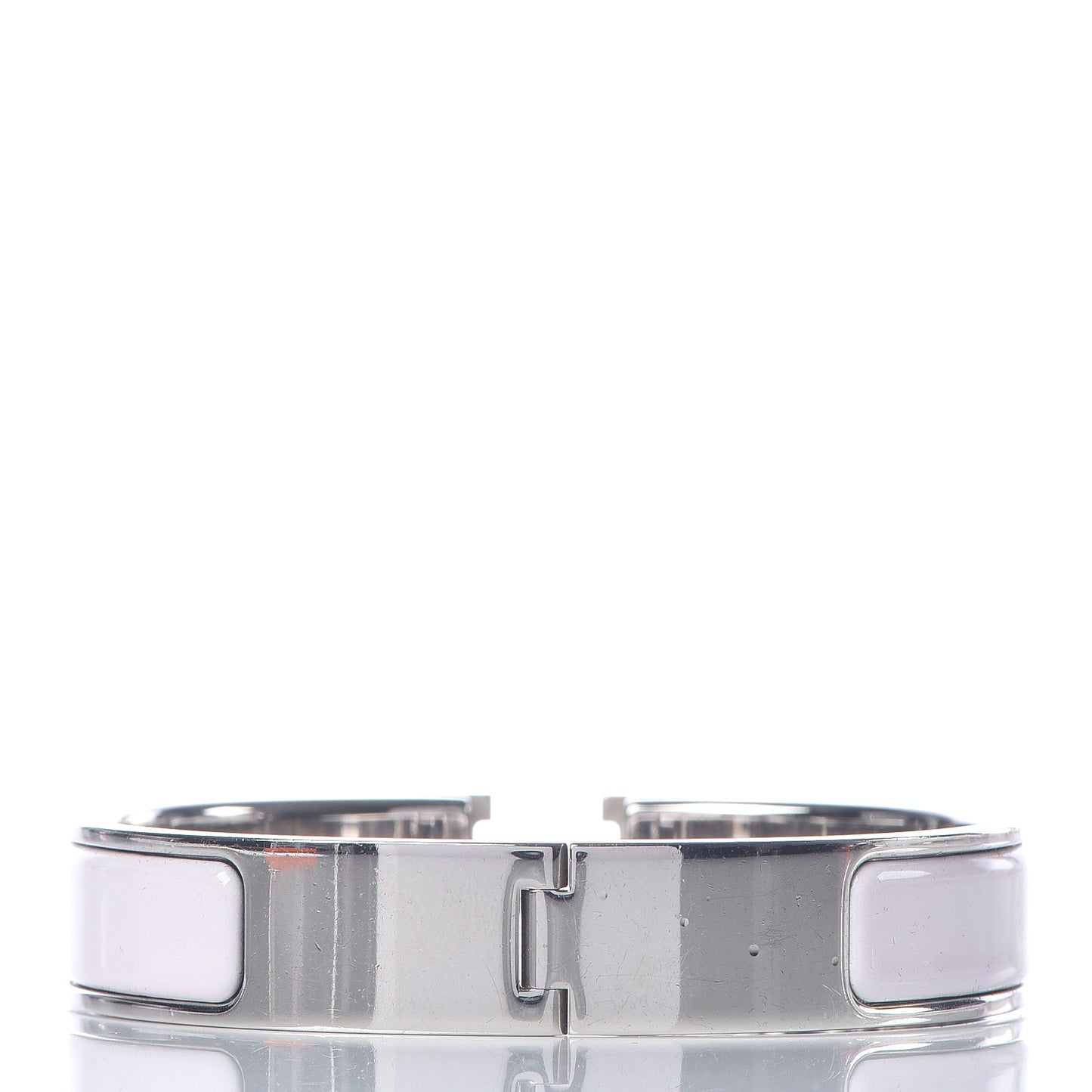 Enamel Narrow Clic Clac H Bracelet PM Rose Nymph White