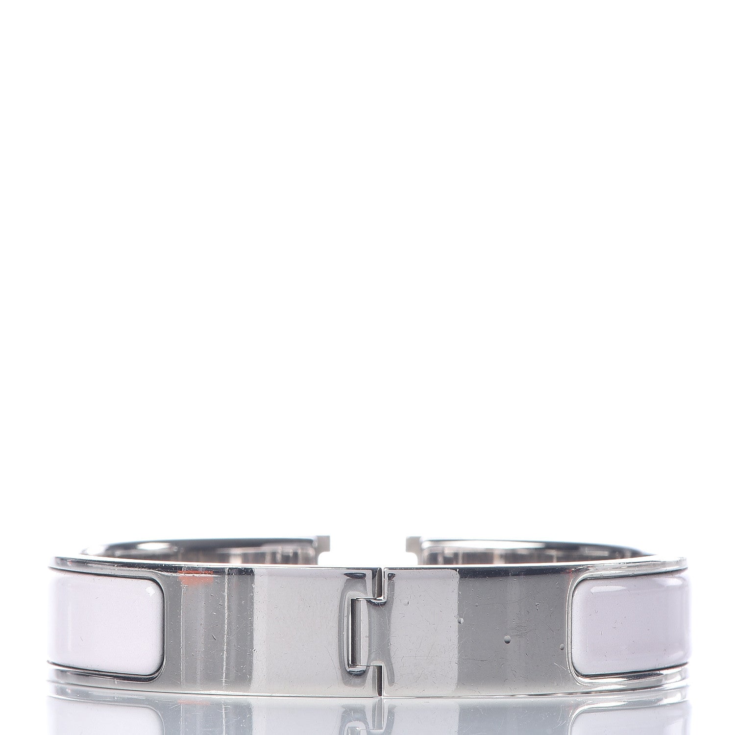 Hermes Enamel Narrow Clic Clac H Bracelet PM Rose Nymph White 3 of 7