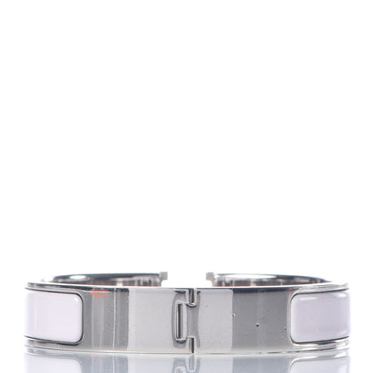 Hermes Enamel Narrow Clic Clac H Bracelet PM Rose Nymph White 3 of 7