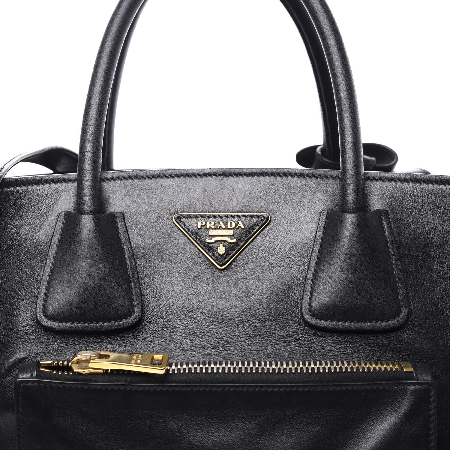 Prada City Calf Front Pocket Tote Black 9 of 9