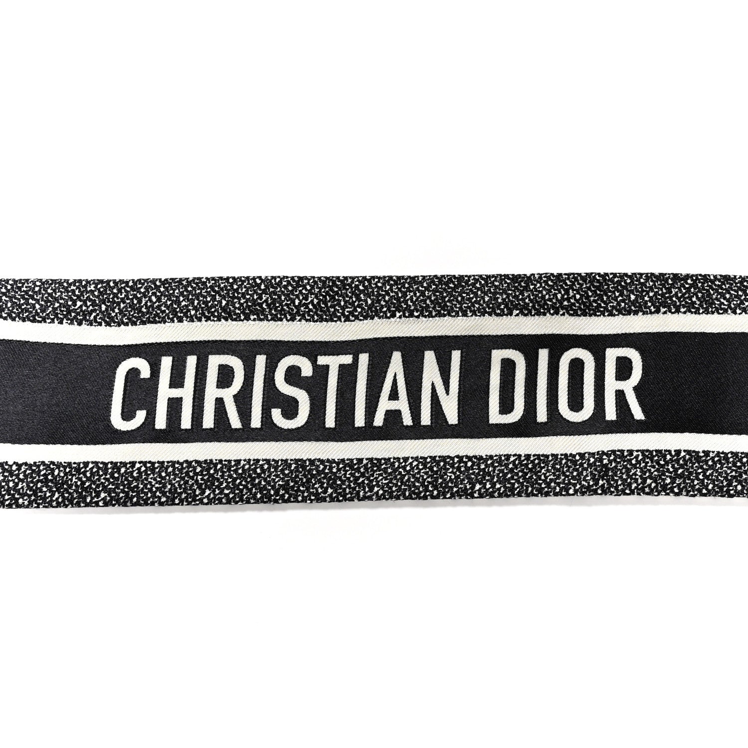 Christian Dior Silk Houndstooth Mitzah Scarf Black White 4 of 5
