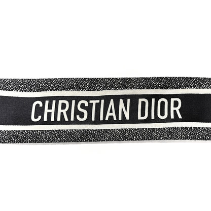 Christian Dior Silk Houndstooth Mitzah Scarf Black White 4 of 5