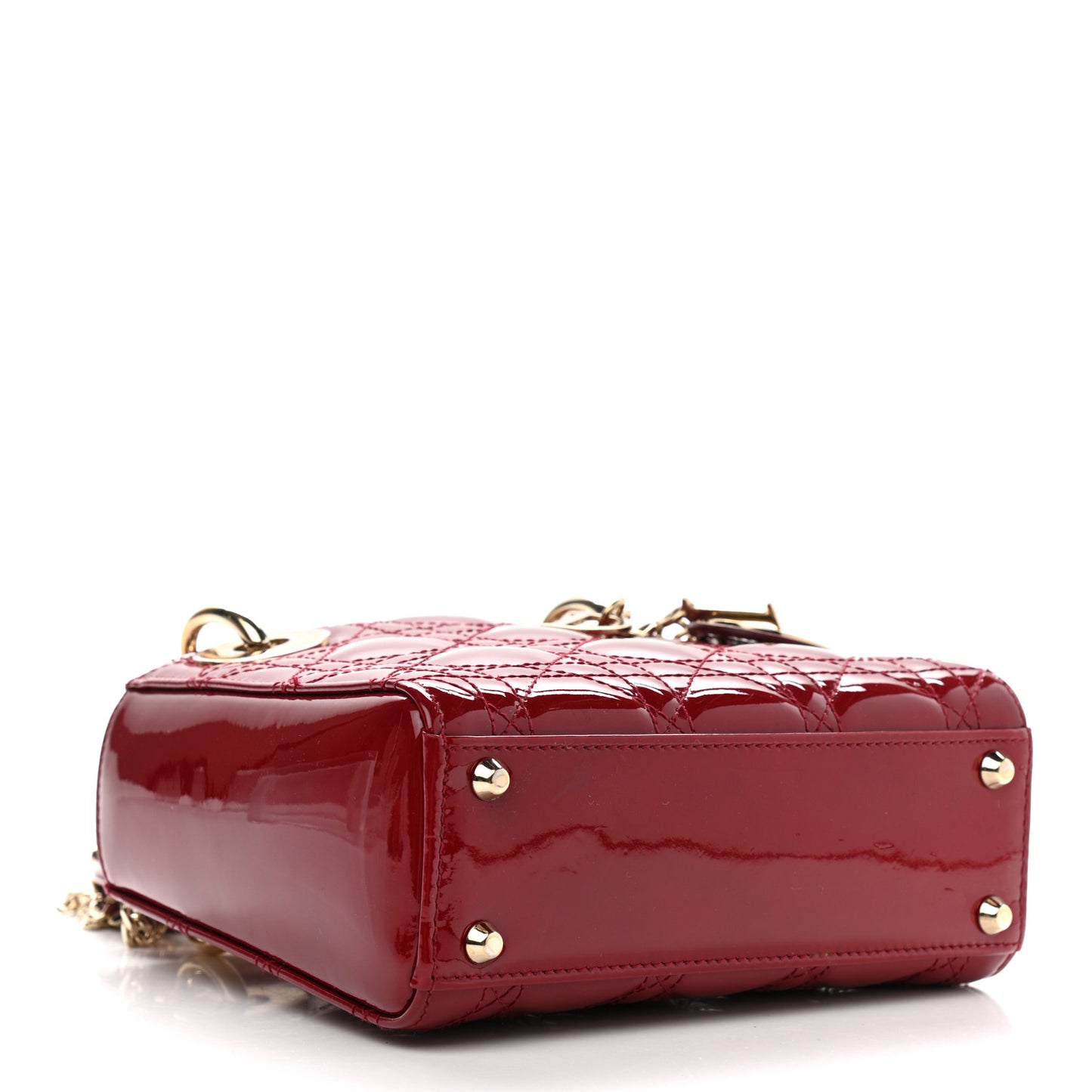 Patent Cannage Mini Lady Dior Red