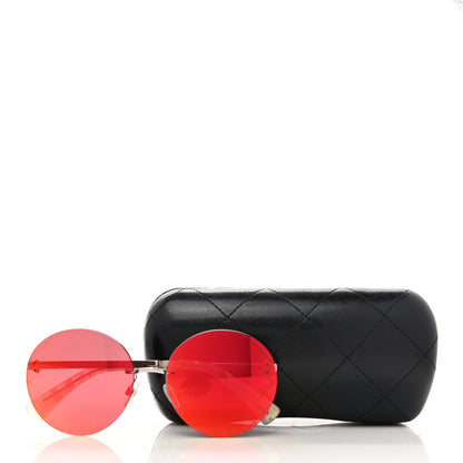 Chanel Mirrored Round Sunglasses 4216 Red 8 of 8