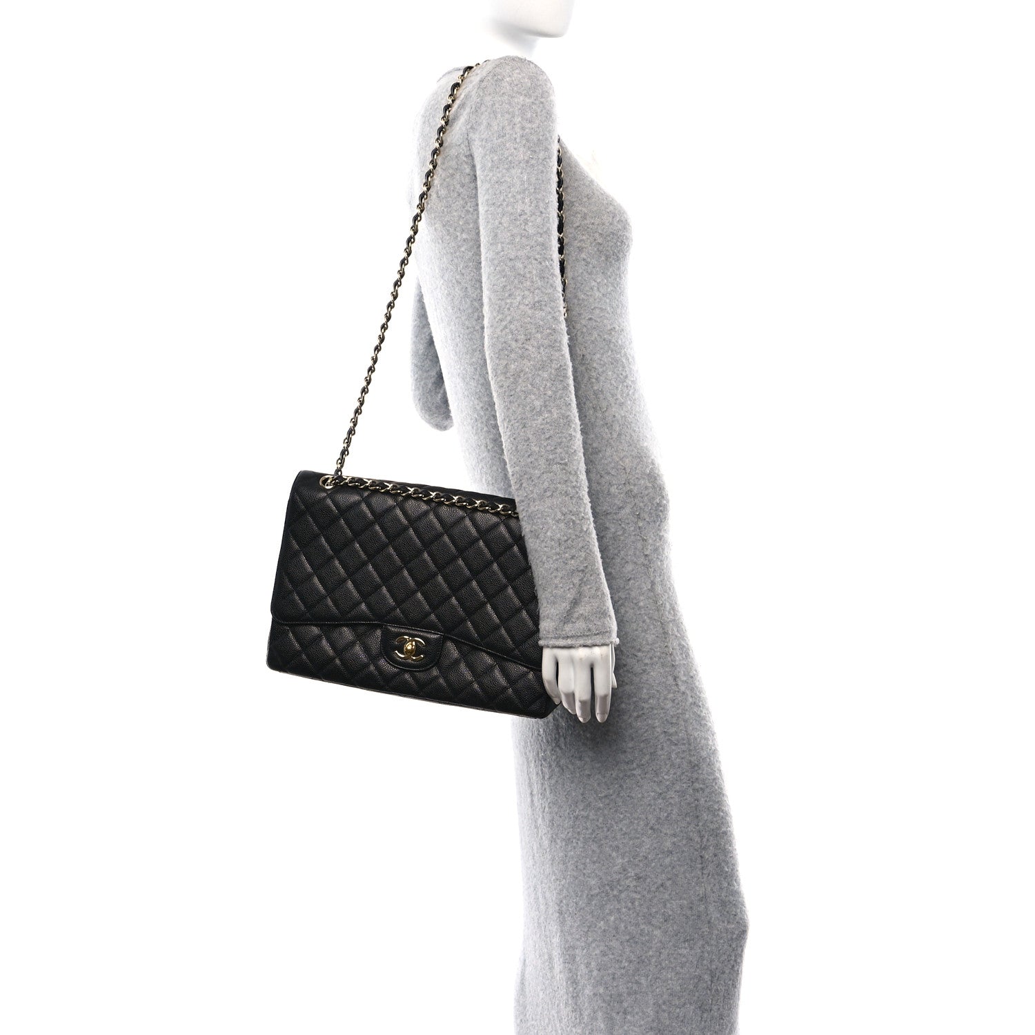 Chanel Caviar Maxi Single Flap Black 2 of 11