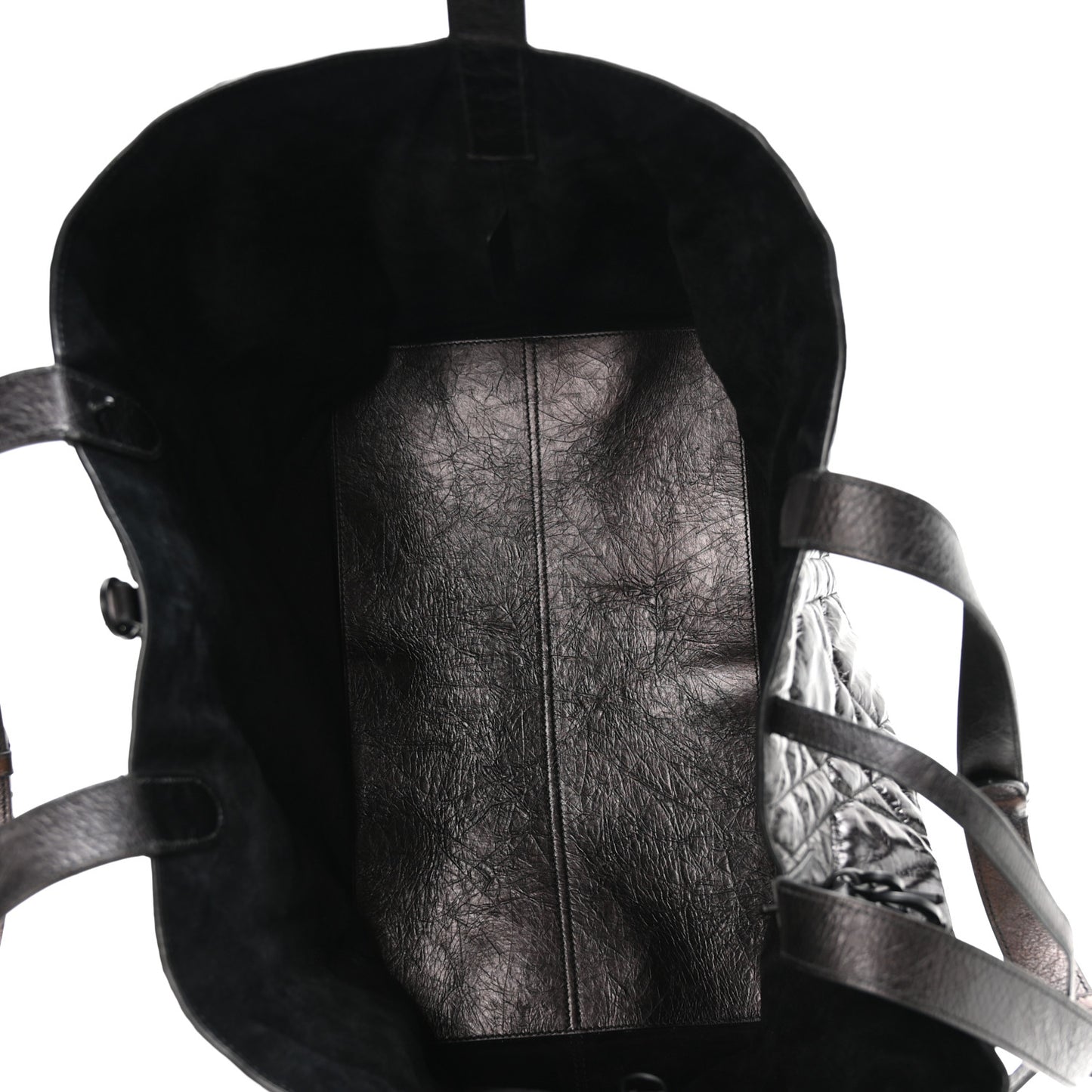 Crinkled Calfskin Macrocannage Large Toujours Black