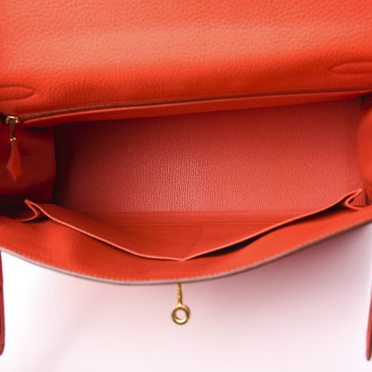 Hermes Togo Kelly Retourne 32 Capucine 4 of 10