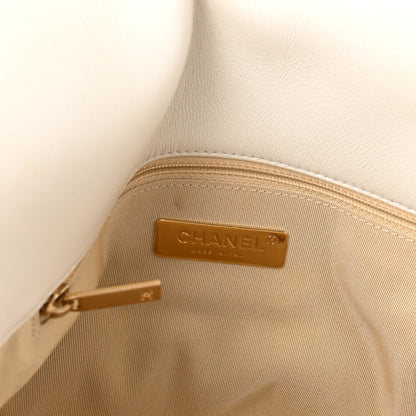 Chanel Lambskin Quilted Large Chanel 19 Flap White 6 of 10