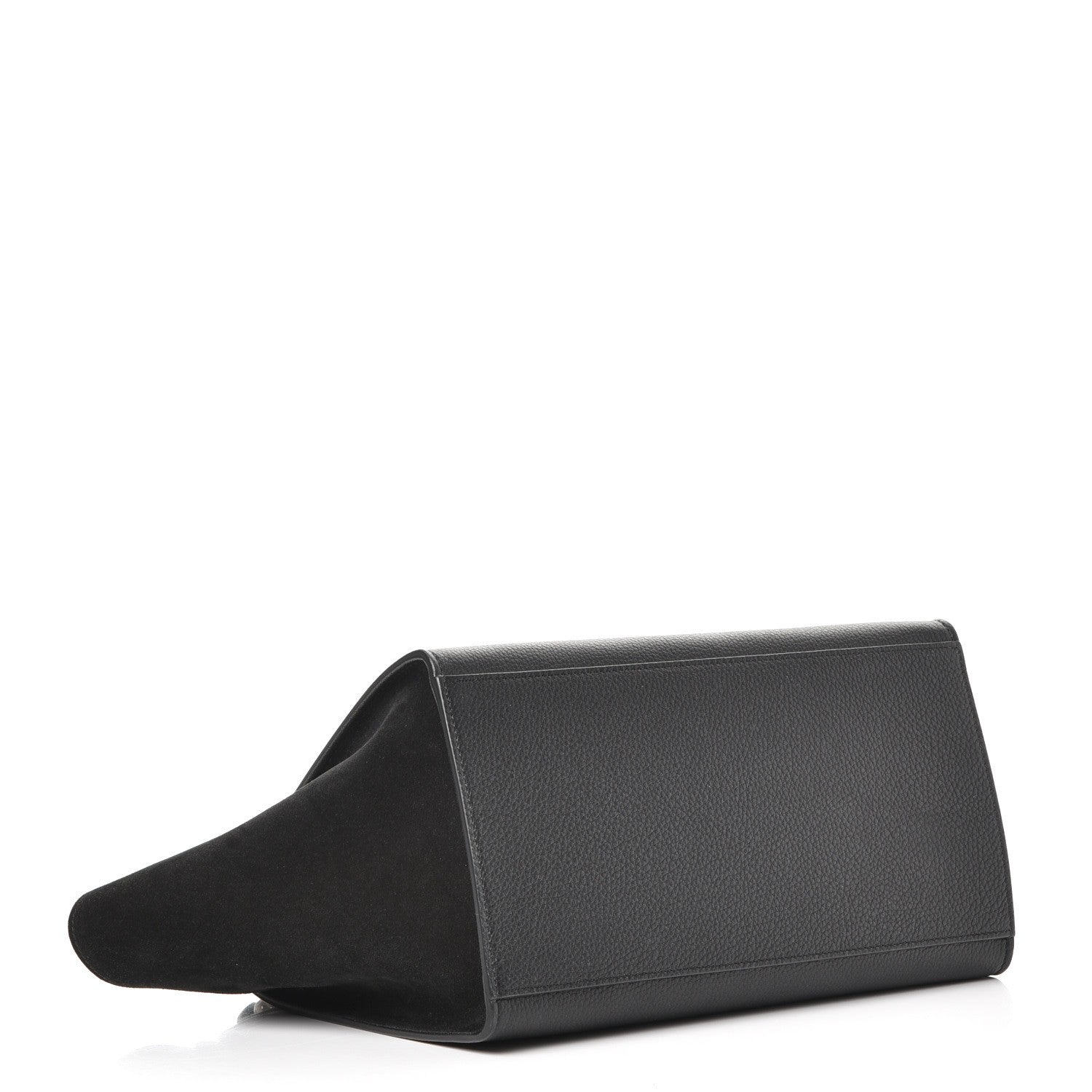 Celine Drummed Calfskin Suede Small Trapeze Black 4 of 7