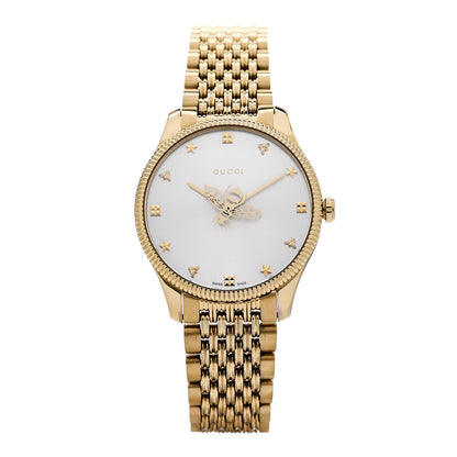 Gucci Stainless Steel 36mm G-Timeless Bee Quartz Watch Gold 1 of 4