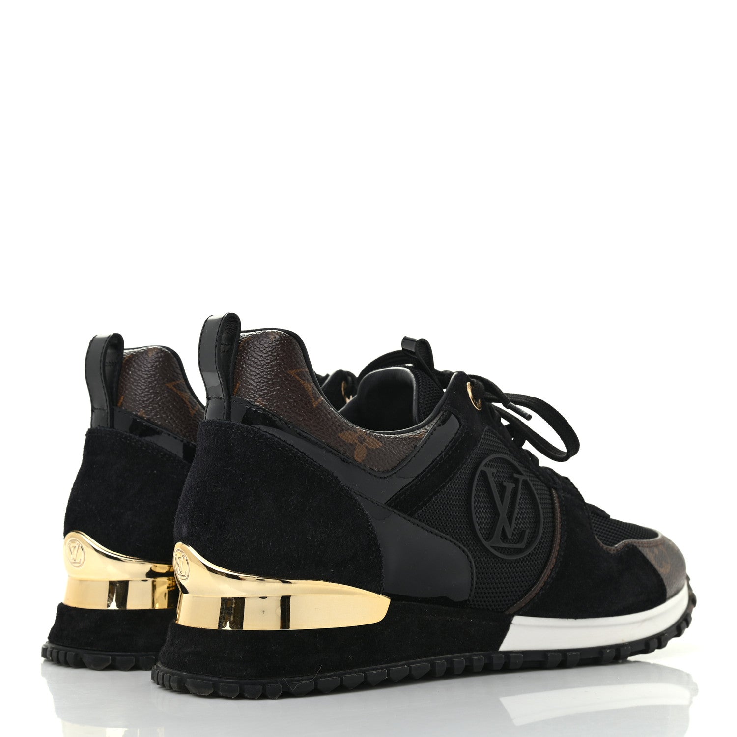 Louis Vuitton Suede Monogram Run Away Sneakers 37.5 Black 4 of 7